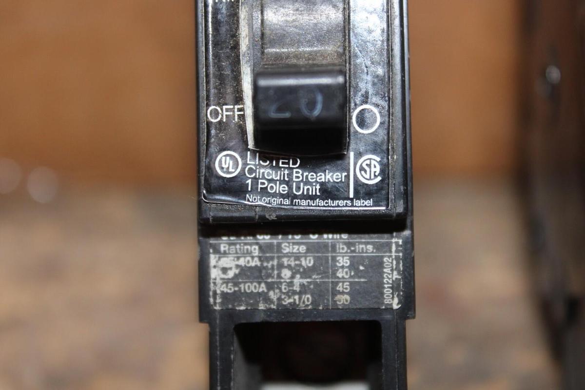 Used LOT OF 3 SIEMENS BQD CIRCUIT BREAKER BQD120 20 AMP SINGLE POLE 277 VAC