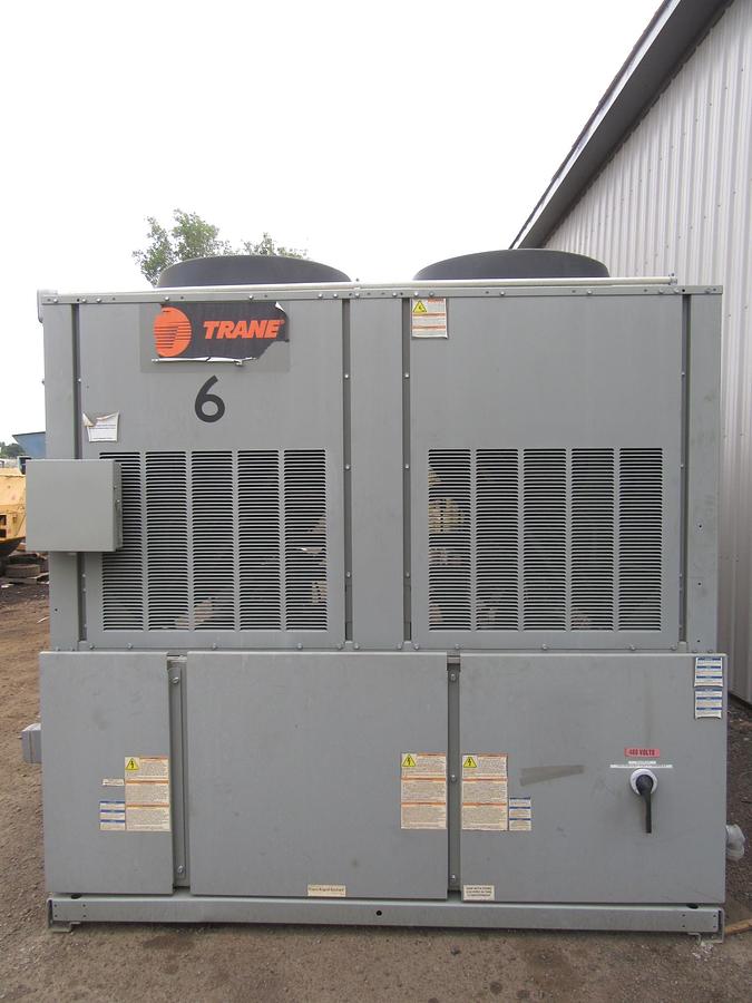 Used 2015 TRANE 120 TON AIR COOLED CHILLER 460 VOLT 410A 125 TON CGAM120