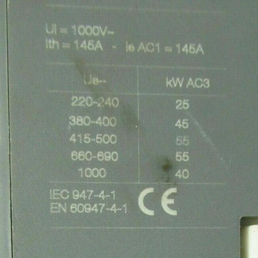 Used (1) YORK CONTACTOR # 024-31109-000 # A95-30 -- 125 AMP 600V 3 PH 110-120V COIL