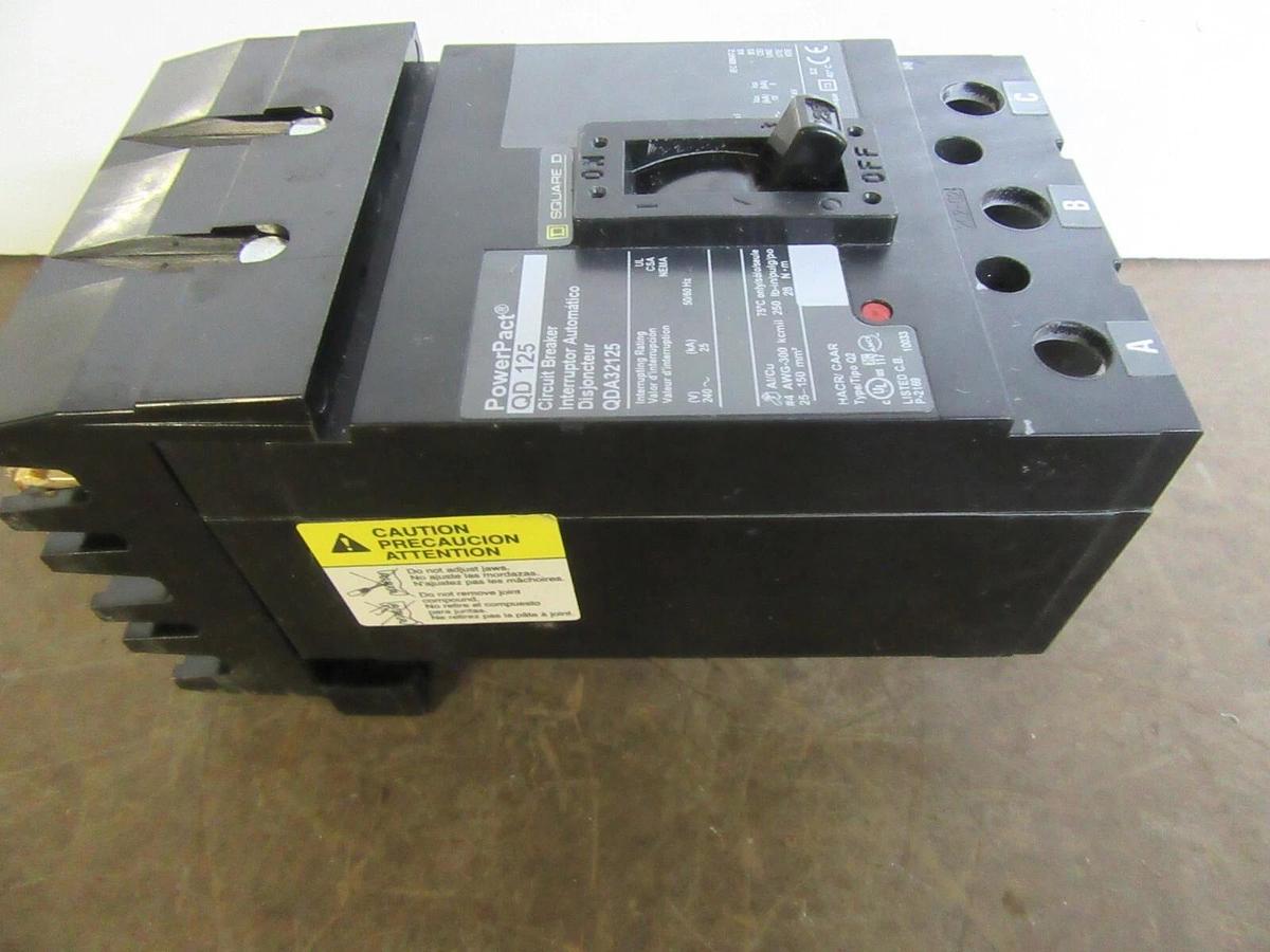SQUARE D I-LINE BREAKER QDA32125 3-POLE 125 AMP 240 VAC W/ LUGS **WARRANTY**