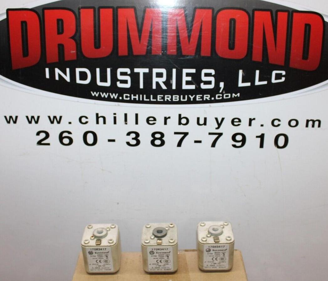 Used LOT OF 3 BUSSMANN FUSE 170M3417 315 AMP 700 VAC **WARRANTY INCLUDED**