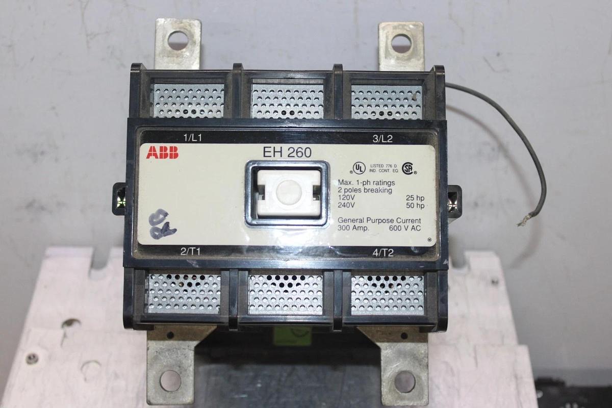 Used ABB CONTACTOR EH-260 2-POLE 300 AMP 240 VAC COIL: 24 VDC **WARRANTY**