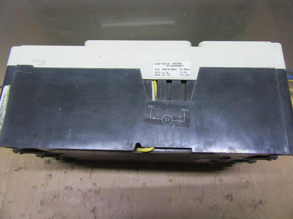 Used CUTLER HAMMER DC CIRCUIT BREAKER HKDDC3400F 400A 600 VDC 3-POLE W/ AUX & SHUNT