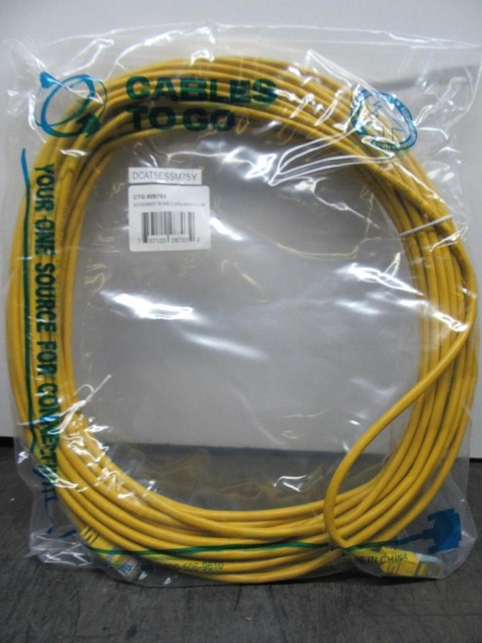 75 FOOT STP CAT 5E ETHERNET PATCH CABLE RJ45 M/M CTG 28703 DCAT5ESSM75Y