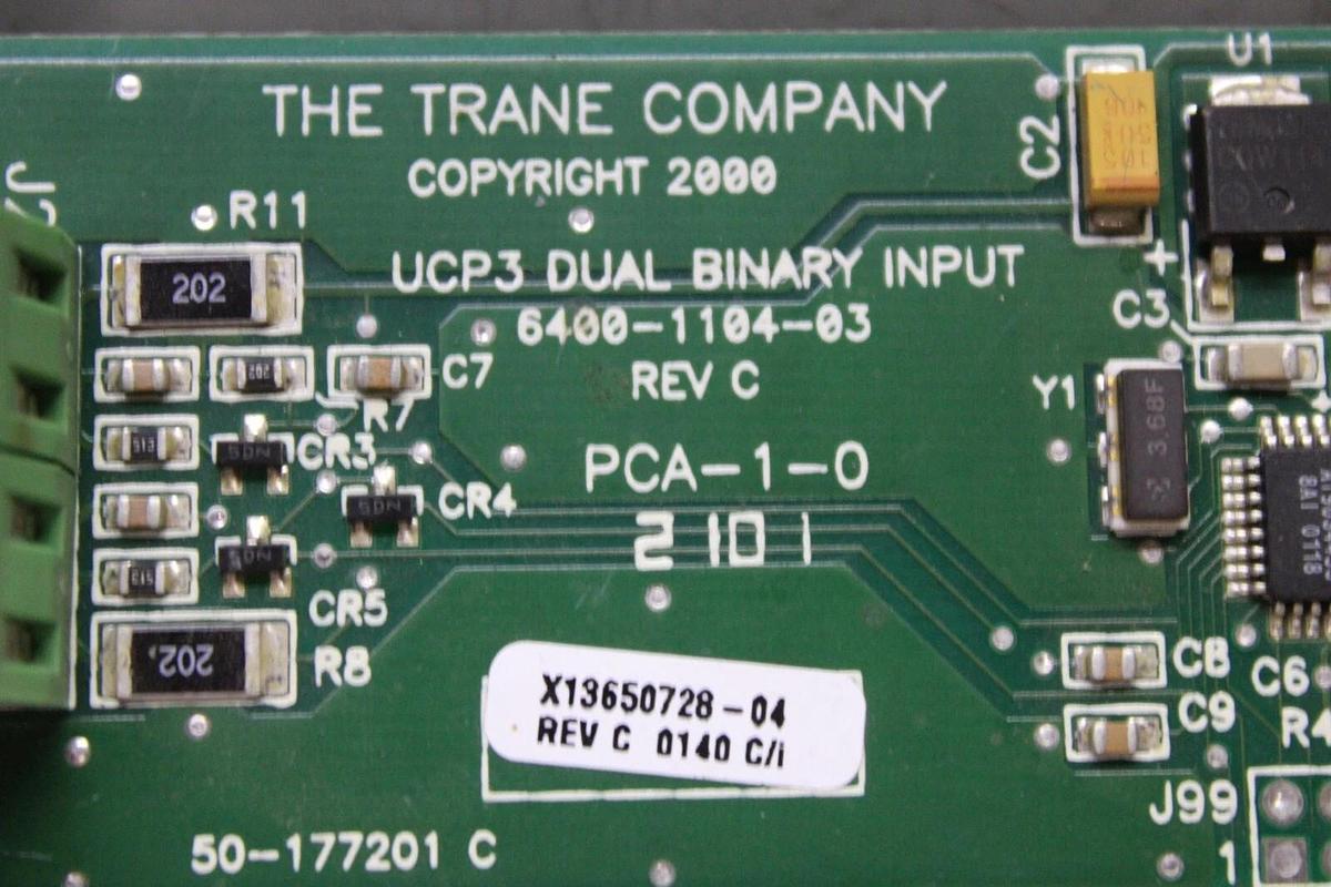 Used TRANE UCP3 DUAL BINARY INPUT X13650728-04 REV. C 6400-1104-03 REV. C