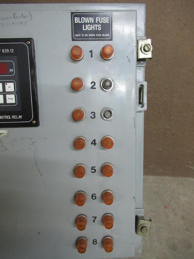 Used FRAKO REACTIVE POWER RELAY FUSE MONITOR CABINET F-839.12 SI77-412-2750