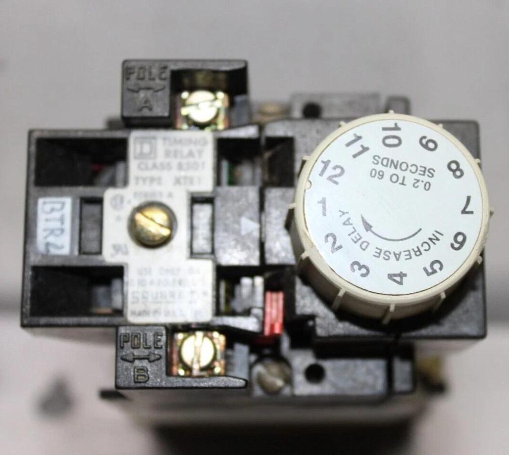 Used SQUARE D INDUSTRIAL CONTROL TIMING RELAY 8501 XTE1 X0-40 **WARRANTY**