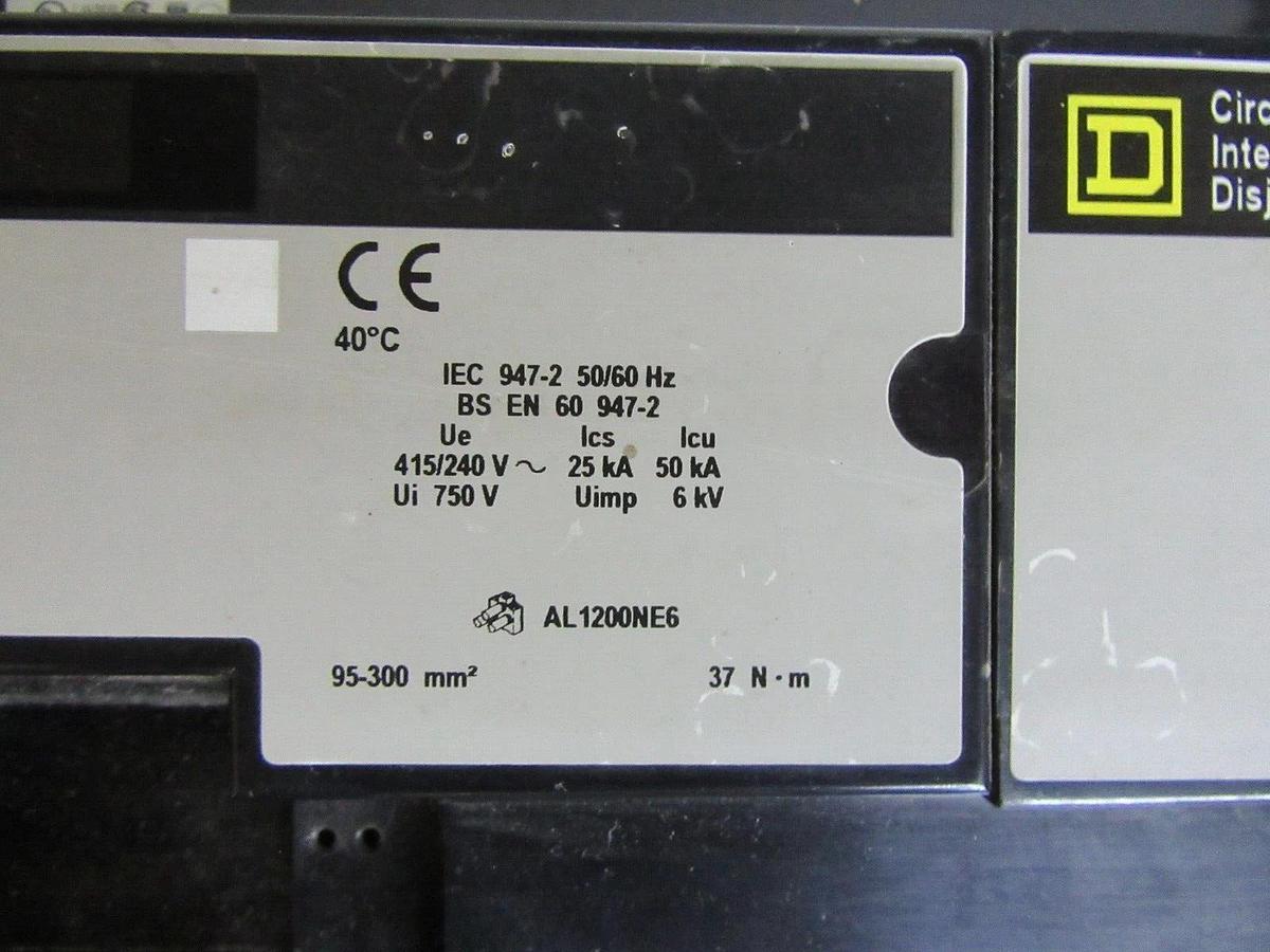 Used 1200 AMP SQUARE D I LINE CIRCUIT BREAKER NA361200 WITH ADJUSTABLE TRIPSET