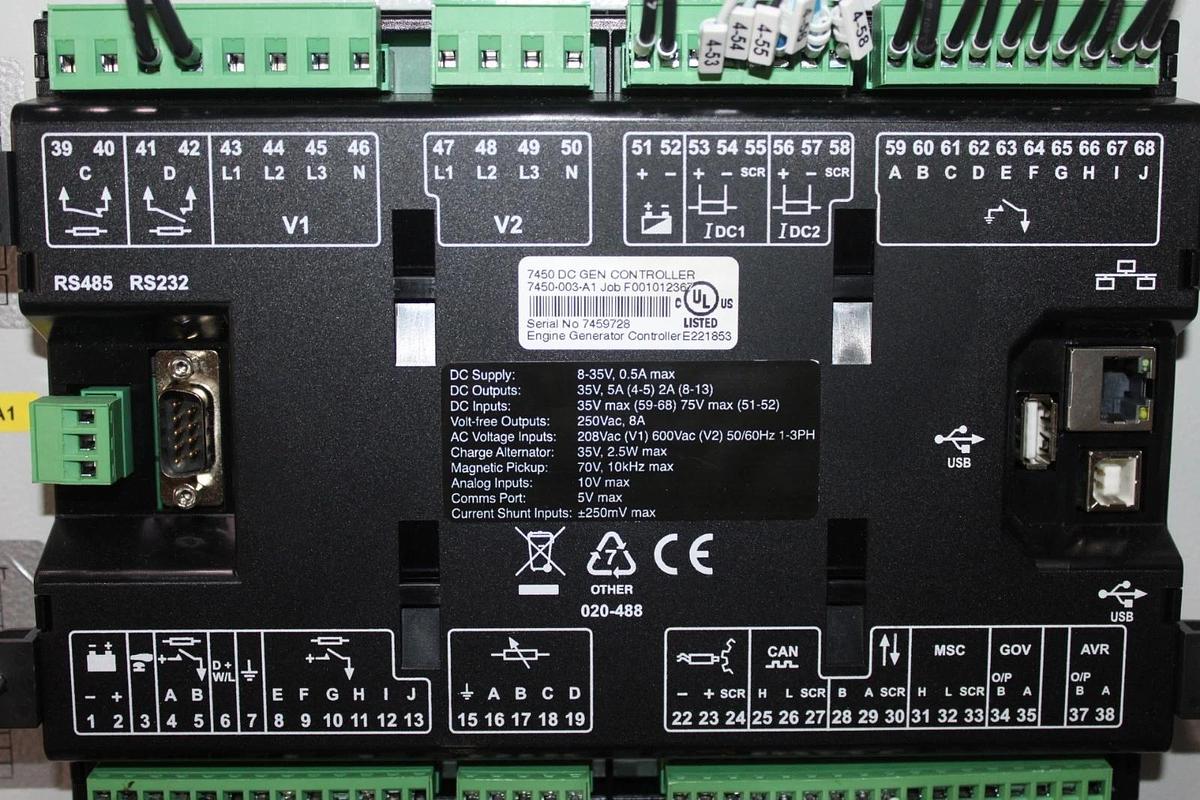 DEEP SEA ASCOT GENERATOR CONTROL PANEL 7450-003-A1 ASH-T D93-IP66-IK10 12 VDC