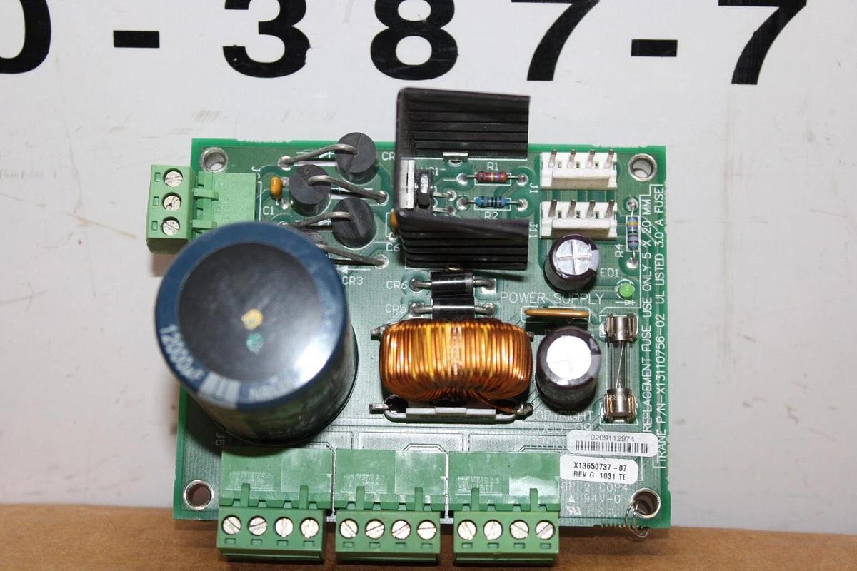 Used TRANE POWER SUPPLY CIRCUIT BOARD X13650737-07 REV. G **WARRANTY INCLUDED**