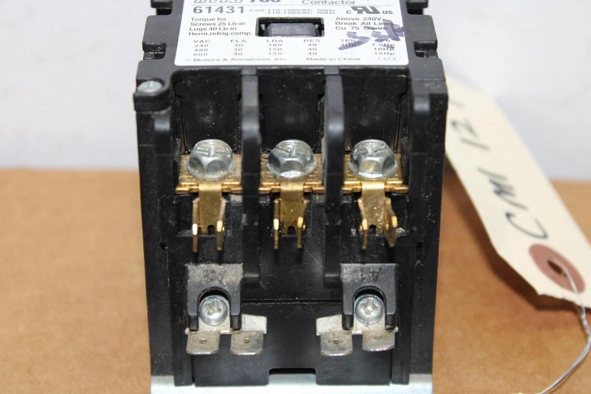 Used MARS 780 CONTACTOR 61431 30 AMP 600 VAC 3-POLE 3-PHASE 15 HP COIL: 120V