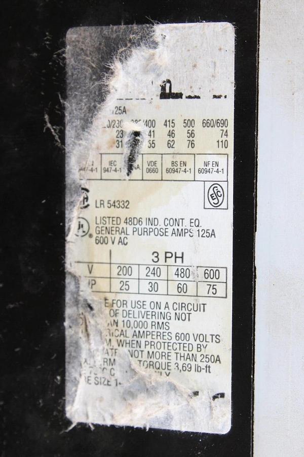 Used LOVATO CONTACTOR BF80-00 600 VOLT 125 AMP 75 HP COIL: 120V **WARRANTY**