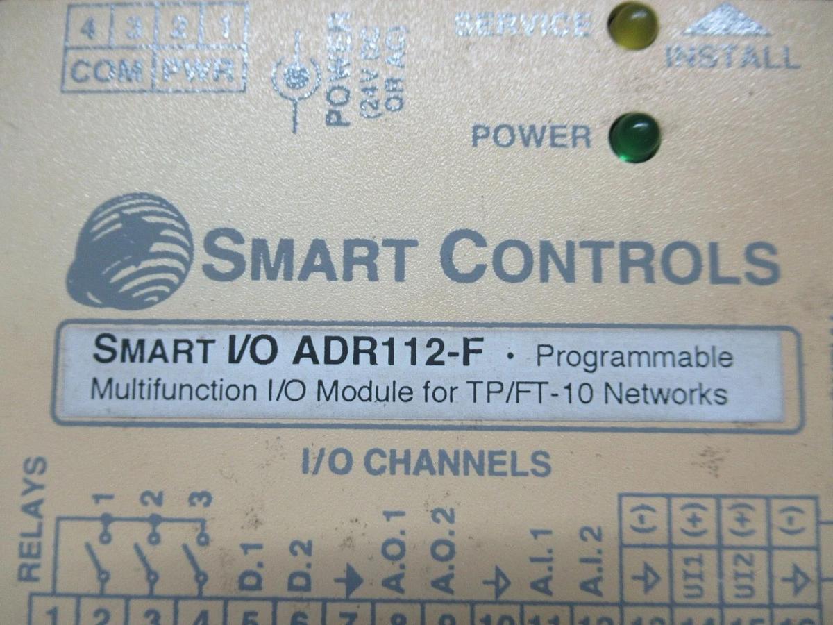 Used SMART CONTROLS SMART I/O ADR112-F PROGRAMABLE I/O MODULE FOR TP/FT-10 NETWORKS