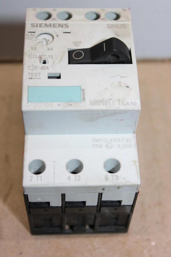 Used SIEMENS MANUAL MOTOR STARTER 3RV1011-1GA10 600 VAC 6.3 AMP 5HP **WARRANTY**