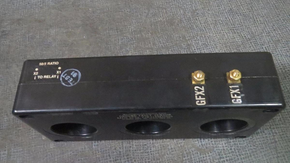Used WESTINGHOUSE GROUND FAULT SENSOR (1) 50:5A / 50-400 Hz / 600 V MODEL: 2149A32H05