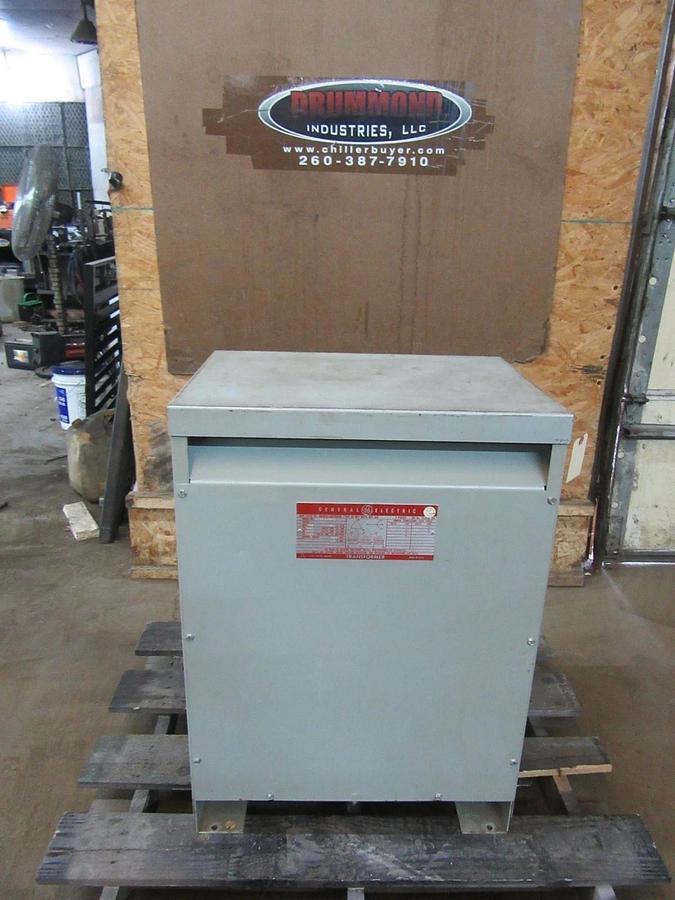 Used 45 KVA GE TRANSFORMER 3 PHASE 480 V PRIMARY TO 208Y/120 V SECONDARY 9T23H3873