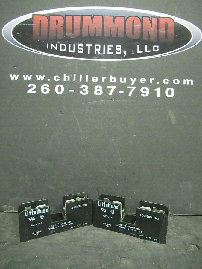 Used (2) LITTELFUSE FUSE LUG SET L60030M-1PQ 600 VOLTS 30 AMP **WARRANTY INCLUDED!**