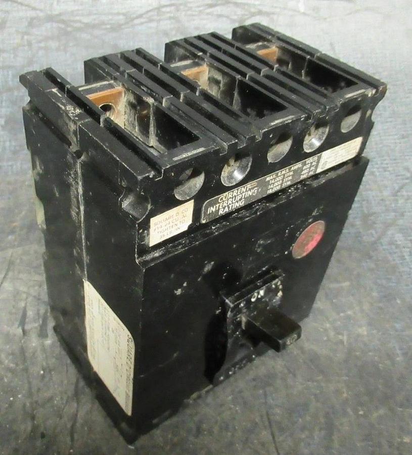 Used SQUARE D BREAKER FAL36020 20A 600VAC 3 POLE W/ BOTTOM LUGS **WARRANTY INCLUDED**