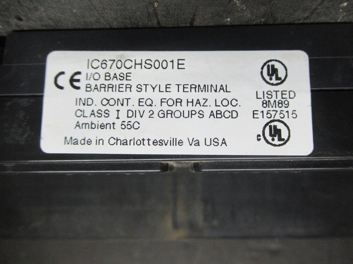 Used GE FANUC I/O BASE BARRIER TERMINAL MODULE IC670CHS001E **WARRANTY INCLUDED**