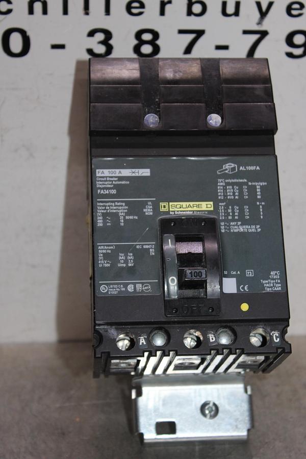 Used SQUARE D I-LINE CIRCUIT BREAKER FC34060 60 AMP 480 VOLT 3-POLE SERIES 2