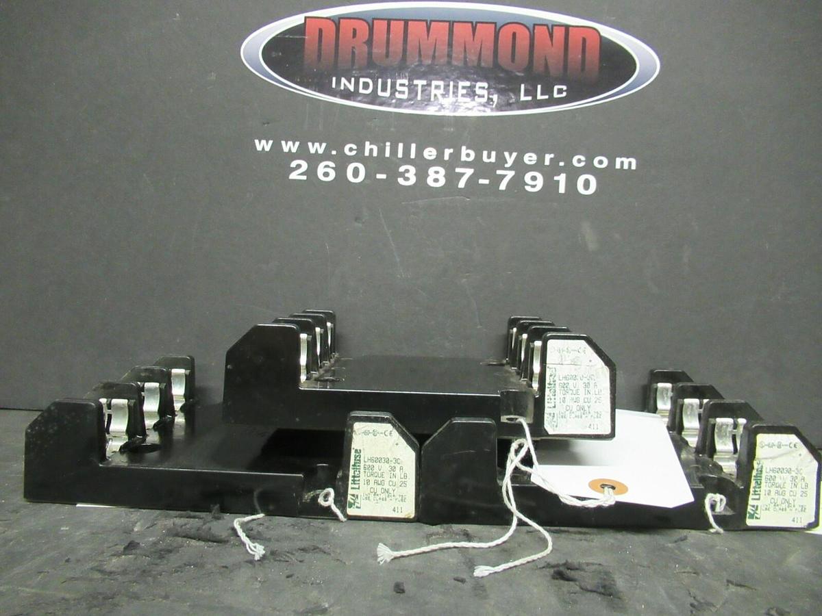 Used LOT OF 3 LITTELFUSE FUSE HOLDER LH60030-3C FOR 30 AMP 600 V *WARRANTY INCLUDED*