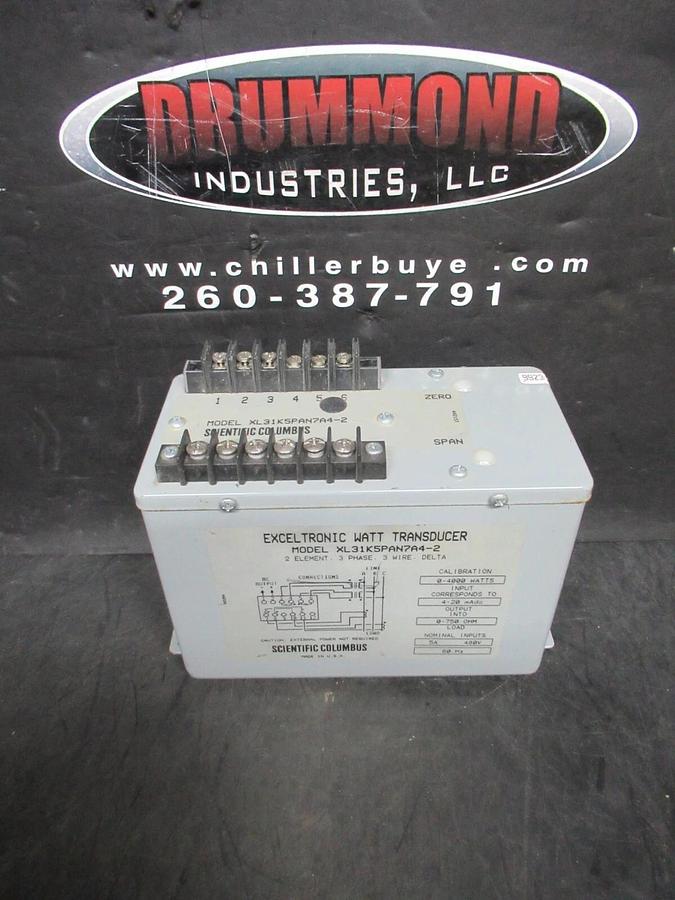 Used SCIENTIFIC COLOMBUS / AMETEK EXELTRONIC WATT TRANSDUCER XL31K5PAN74-2 3-WIRE