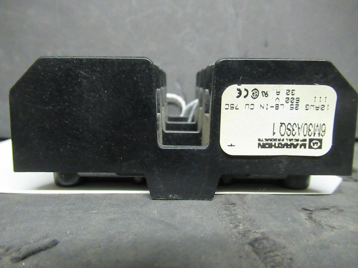 Used MARATHON FUSE LUG SET 6M30A3SQ1 600 VOLT 30 AMPS **WARRANTY INCLUDED!**