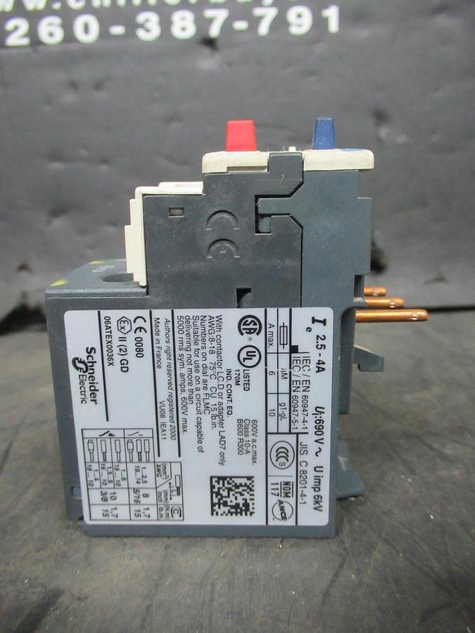 Used TELEMECANIQUE THERMAL OVERLOAD RELAY LRD-08 600 VAC 2.5-4 AMP **WARRANTY**