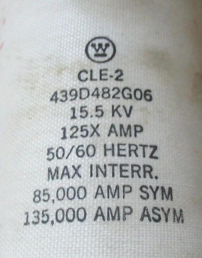 Used WESTINGHOUSE CLE-2 439D482G06 15.5 KV 125X AMPS 50/60 HZ **WARRANTY INCLUDED**