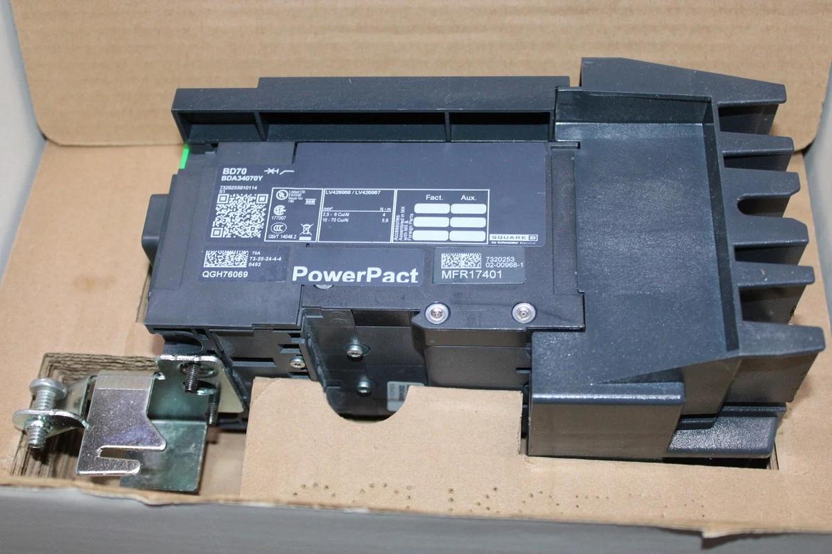 NIB SQUARE D POWERPACT I-LINE CIRCUIT BREAKER BDA34070Y 70 AMP 480/277V 3-POLE
