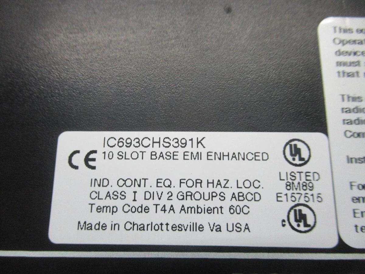 Used GE FANUC 10 SLOT BASE EMI ENHANCED EXTENSTION IC693CHS391K **WARRANTY**