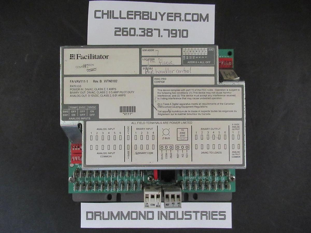 Used JOHNSON CONTROLS FACILITATOR HVAC CONTROL FA-VAV111-1 REV B **WARRANTY**