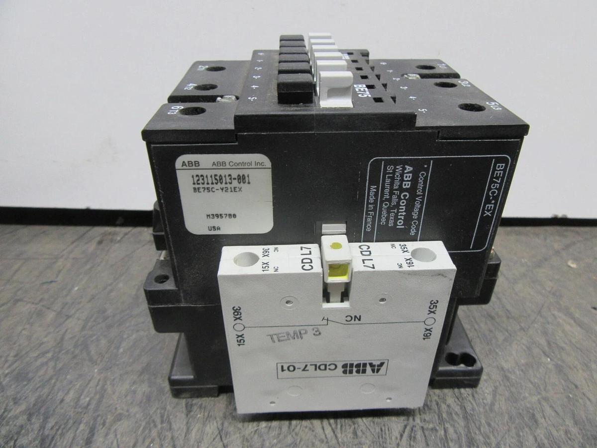 Used ABB CONTACTOR BE75 600 VAC 105 AMP 50 HP 3-PHASE COIL: 24 VDC **WARRANTY**