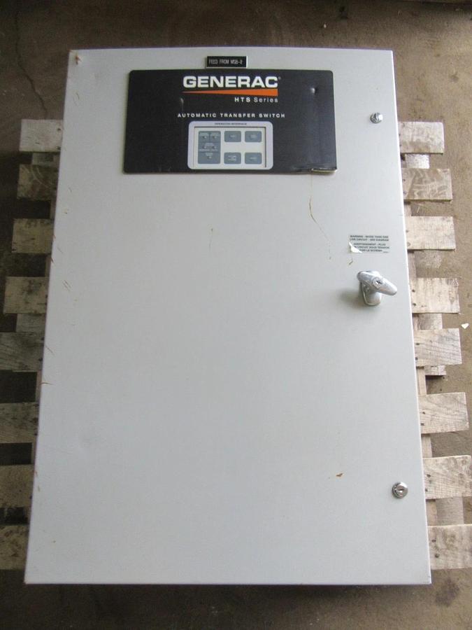 Used 100 AMP GENERAC HTS ATS AUTOMATIC TRANSFER SWITCH HTSN100G1 120/208 VAC