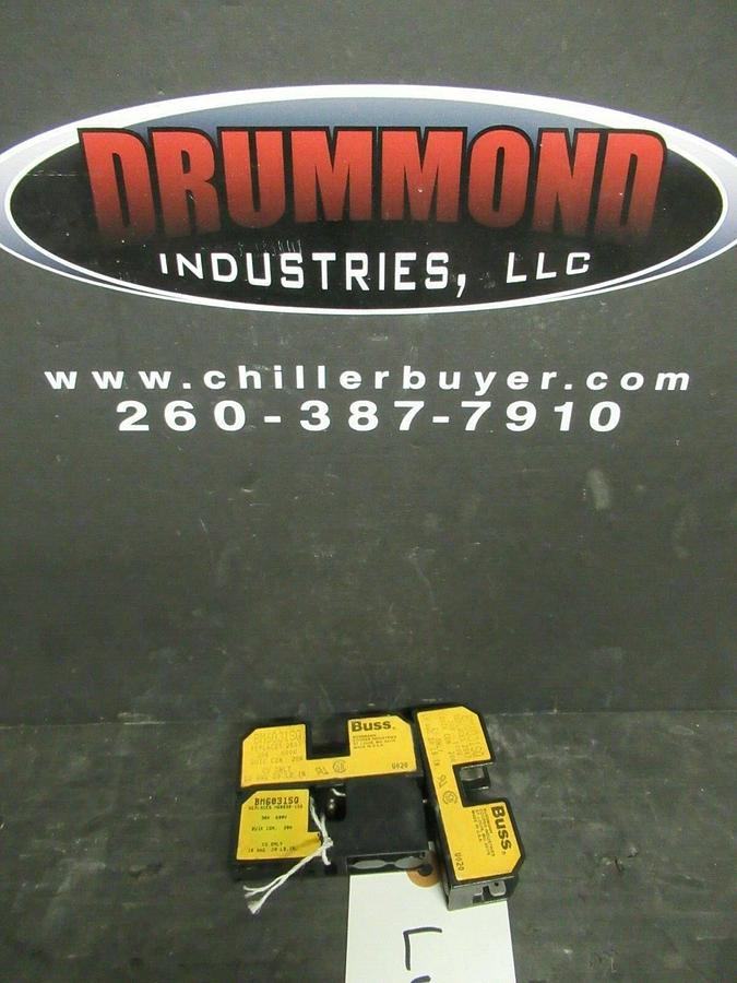 Used LOT OF 3 BUSSMANN FUSE HOLDER BM6031SQ FOR 30 AMP 600 V FUSES