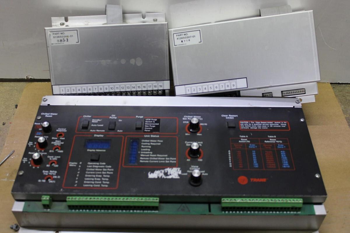 Used TRANE CHILLER CONTROL MODULE X13650345-05 W/ X13650307-01 & X13650344-01