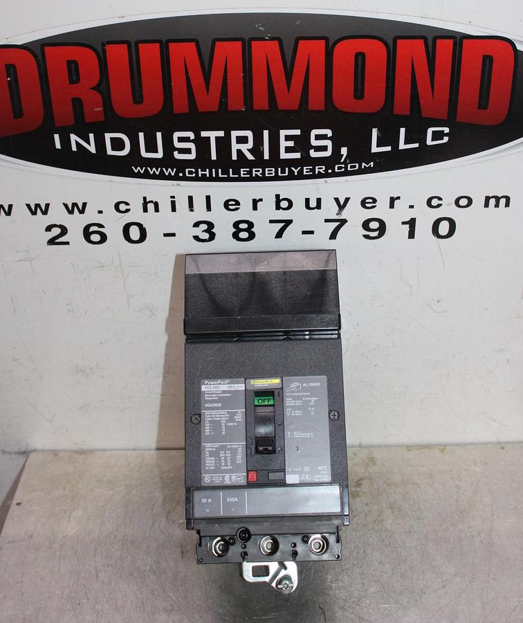 Used SQUARE D POWERPACT I-LINE CIRCUIT BREAKER BGA360340 40 AMP 600 VAC 3-POLE