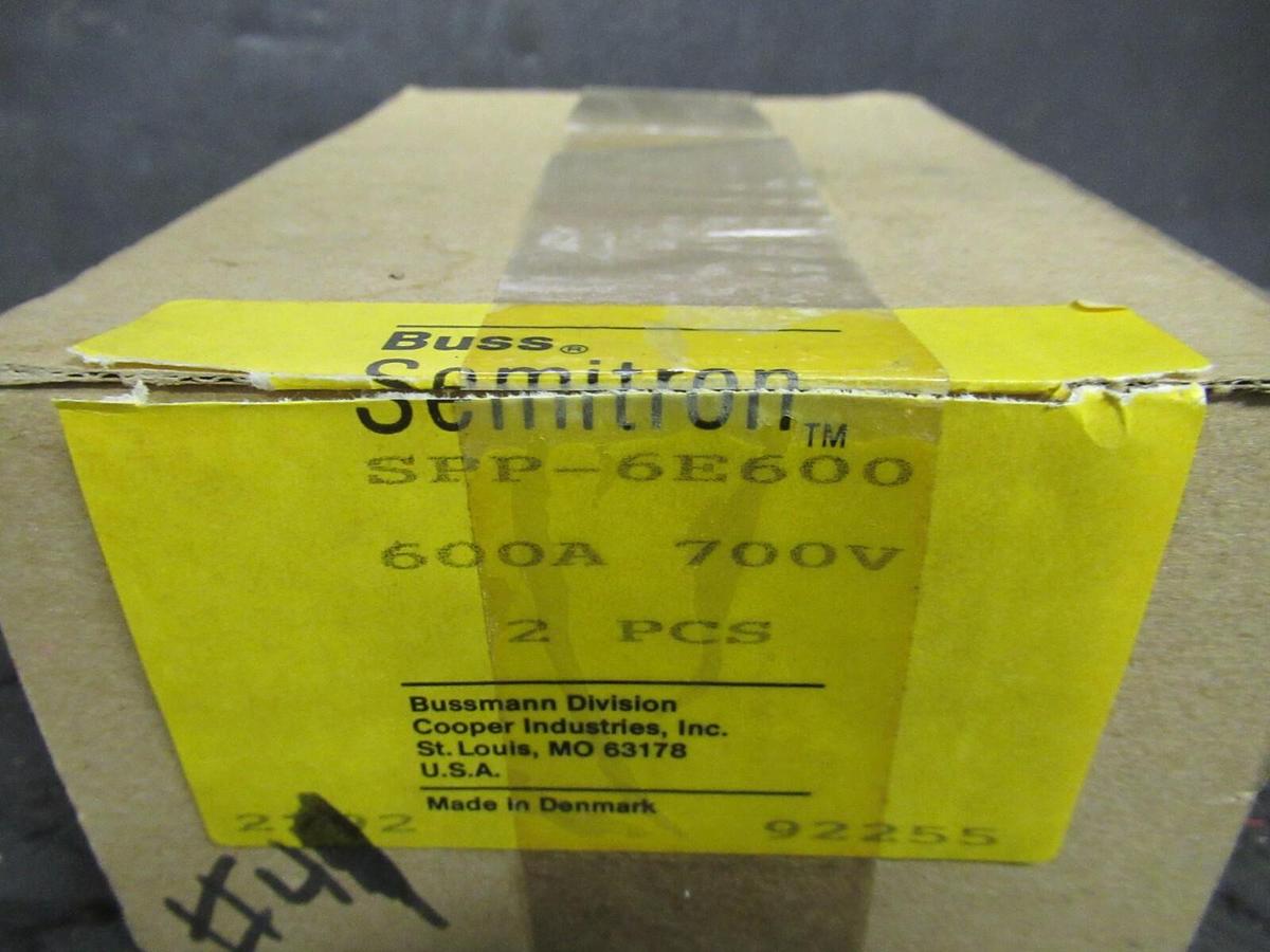 (2 ea) NEW IN BOX BUSS SEMITRON SPP-6E600 600 AMP 700 V FUSES BUSSMANN COOPER
