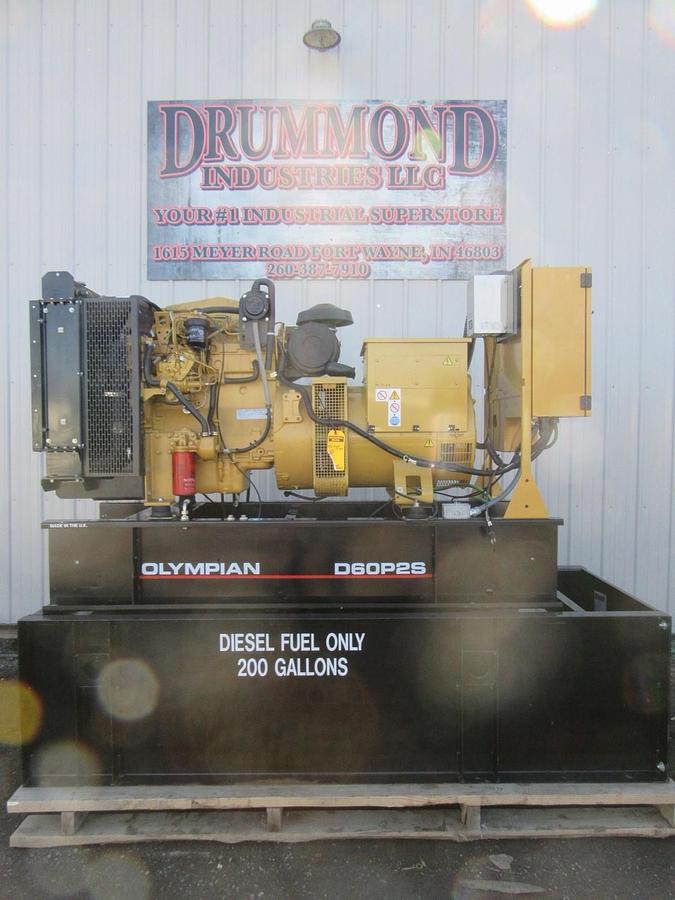 Used 60 KW DIESEL GENERATOR OLYMPIAN 120/240V CAT PERKINS 564 HRS VIDEO WE SHIP!