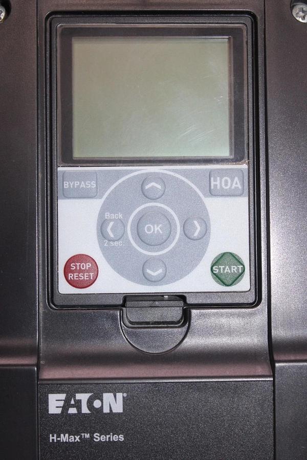 Used EATON H-MAX VARIABLE FREQUENCY DRIVE HMX34AG01221-N NEMA 1 5.5 KW 7.5 HP