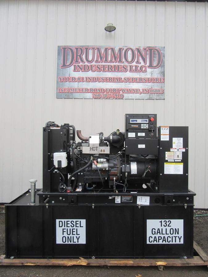 Used 2015 30 KW DIESEL GENERATOR GENERAC 120/240 VOLT SINGLE PHASE 181 HOURS VIDEO