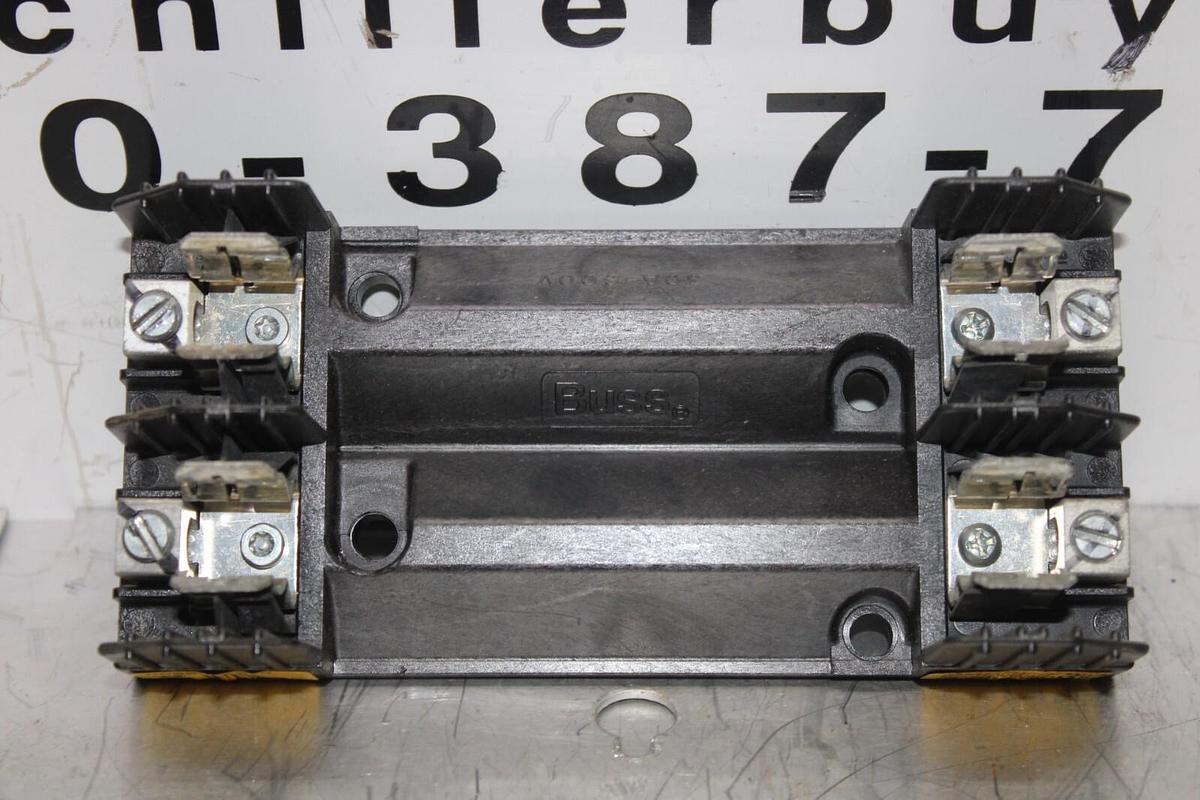 Used BUSS FUSE HOLDER R60030-2CR 600 VOLT 30 AMP FOR CLASS R FUSES *WARRANTY*