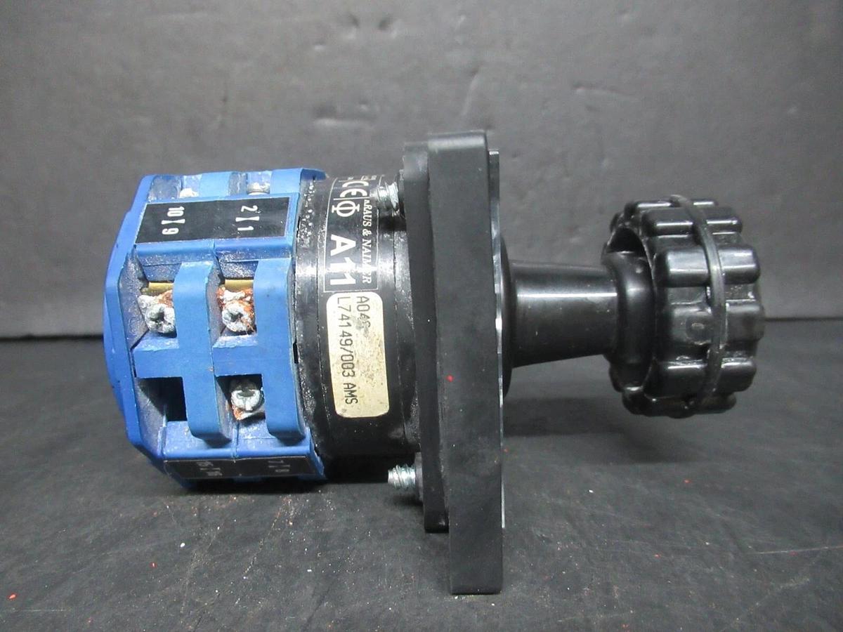 Used KRAUS + NAIMER ROTARY SWITCH A11 3 PHASE 600 VAC 10 AMP 1 HP L74149/003 AMS