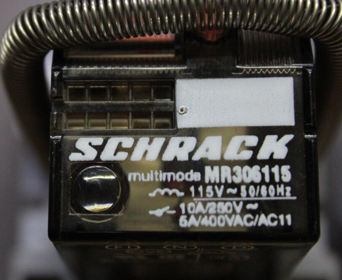Used LOT OF 2 SCHRACK RELAY MR306115 115/240 VAC 10 AMP 50/60 HZ *WARRANTY*