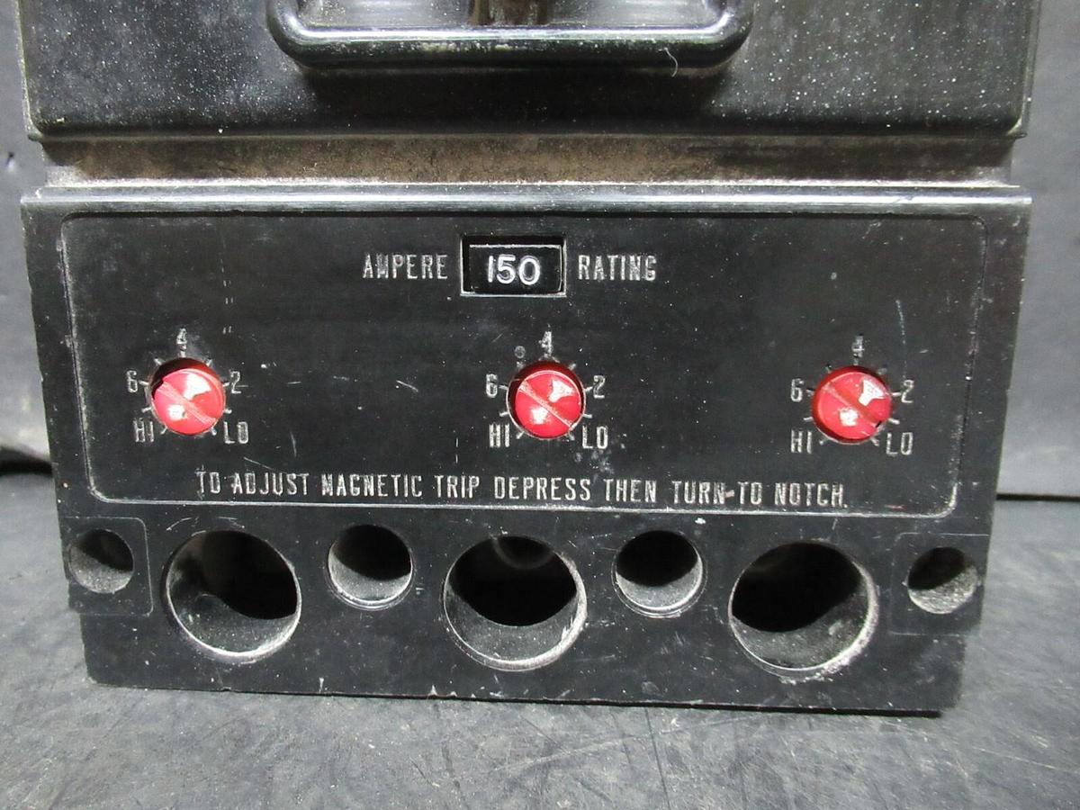 Used WESTINGHOUSE AB DE-ION BREAKER KA3225F 150 AMP TRIP 600 VAC 3-POLE 459D971G02