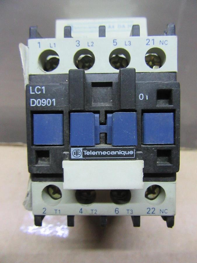 Used LOT OF 2 TELEMECANIQUE CONTACTOR LC1-D0901 600 VOLT 25 AMP 7.5 HP