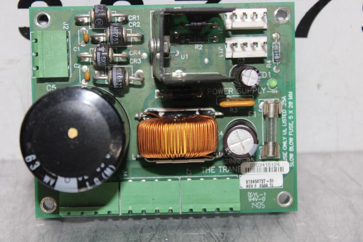 Used TRANE POWER SUPPLY CIRCUIT BOARD X13650737-06 REV. F **WARRANTY INCLUDED**