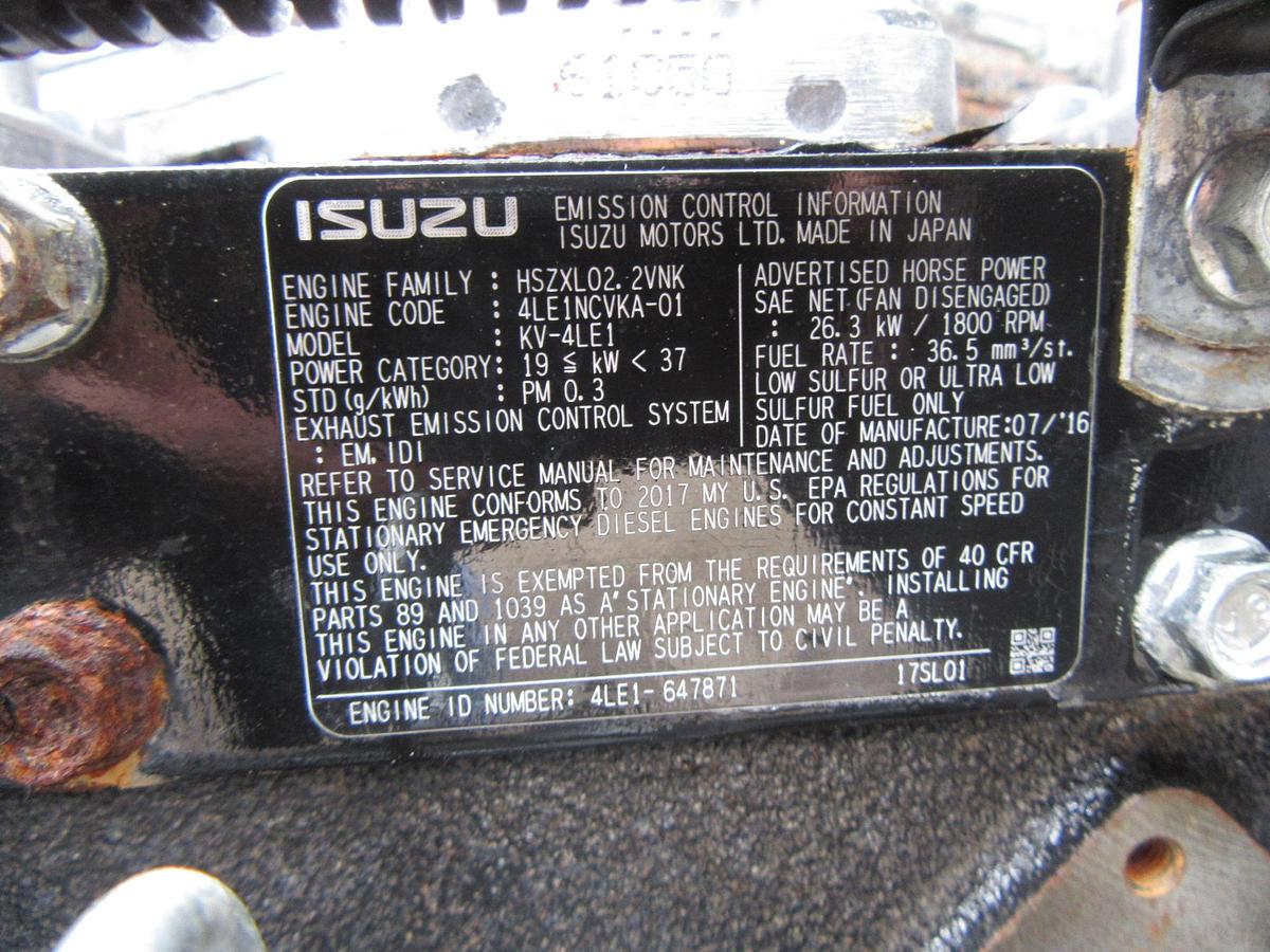 Used 20 KW DIESEL GENERATOR MTU 120/240 V 4LE1 ISUZU SOUND ENCLOSED 48 HRS  VIDEO