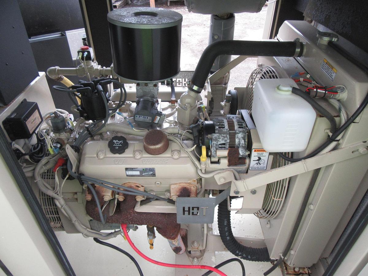 Used 30 KW NATURAL GAS PROPANE GENERATOR KATOLIGHT 120/240V RE-CONNECTABLE 114 HRS VIDEO WE SHIP