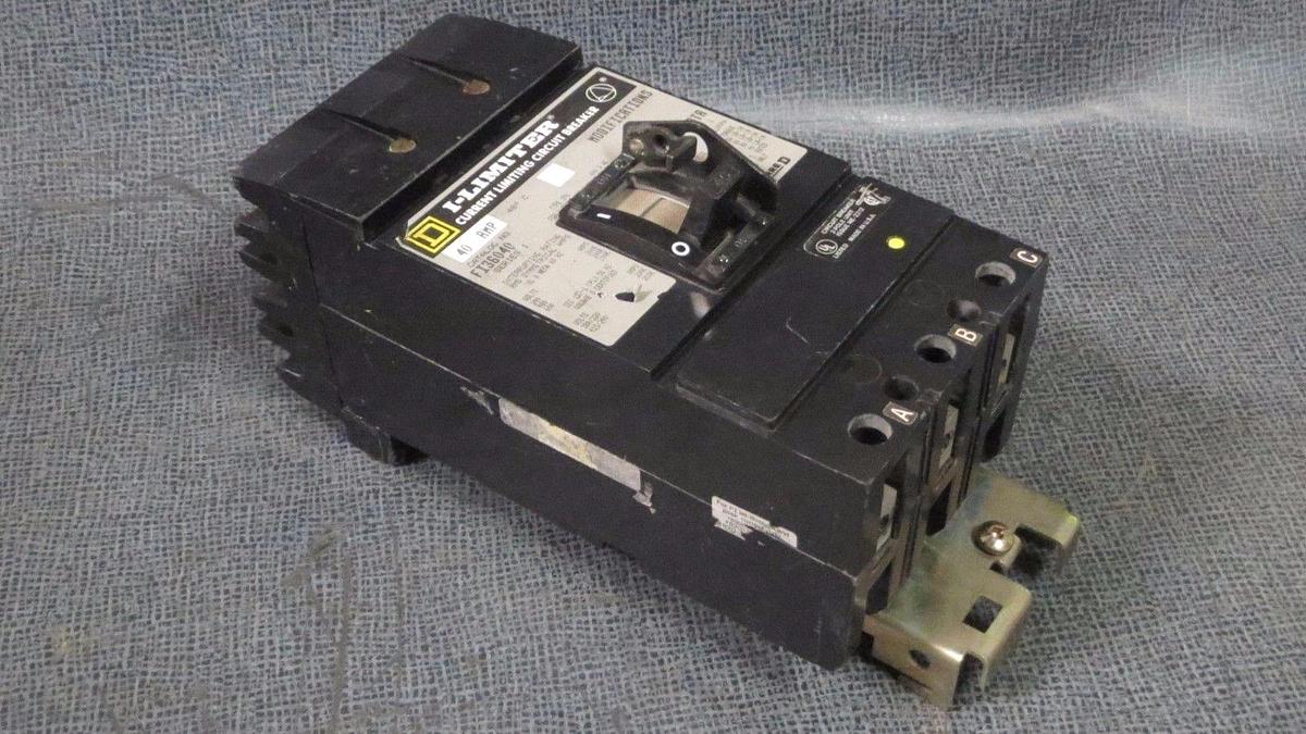 Used SQUARE D I-LIMITER BREAKER I-LINE 40 AMP 600 VAC 3 POLE MODEL FI36040